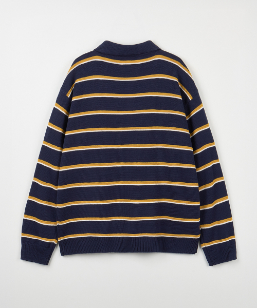 NODU（ノードユー）の「マルチ配色カラーストライプニットTシャツ[ネイビー]（ニット/セーター・メンズ・その他・MEDIUM/LARGE）」の8枚目の写真