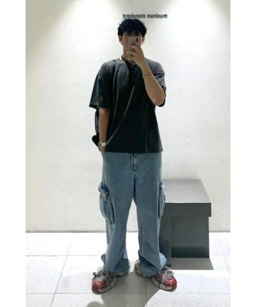 MUSINSA STANDARD（ムシンサスタンダード）の「ピグメントオーバーサイズクルーネックTシャツ[チャコールグレー]（Tシャツ/カットソー・メンズ・その他・X-LARGE/XX-LARGE/MEDIUM/LARGE）」の8枚目の写真