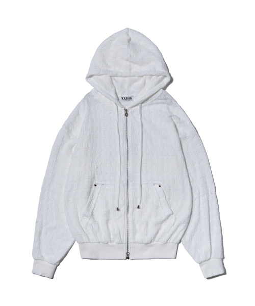 YOUHEE(ユヒ)の「LACE HOOD ZIP-UP WHITE(パーカー・レディース・その他・FREE)」の6枚目の写真