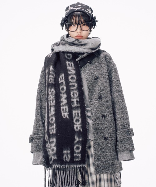 Never mind the XU / Chikashitsu+(ネバーマインド ザ エックスユー / チカシツプラス)の「【Nerd out XU】drawing neko beanie / 【ナードアウトエックスユー】ドローイングネコニット帽 <着用動画あり>(ニットキャップ/ビーニー・メンズ・ブラック/ホワイト・ONE SIZE)」の11枚目の写真