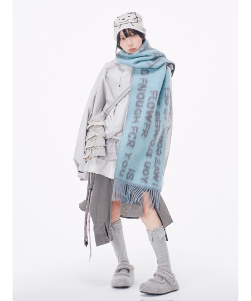 Never mind the XU / Chikashitsu+(ネバーマインド ザ エックスユー / チカシツプラス)の「【Nerd out XU】drawing neko beanie / 【ナードアウトエックスユー】ドローイングネコニット帽 <着用動画あり>(ニットキャップ/ビーニー・メンズ・ブラック/ホワイト・ONE SIZE)」の15枚目の写真