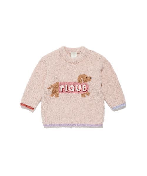 【新品タグ有】ベビモコダックスフンドジャガードプルオーバー&リブボーダーパンツ gelato pique｜ベビモコダックスフンドジャガードプルオーバー