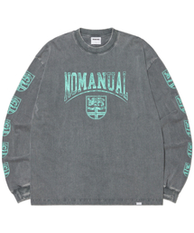 EMBLEM LONG SLEEVE TEE - WASHED GRAY