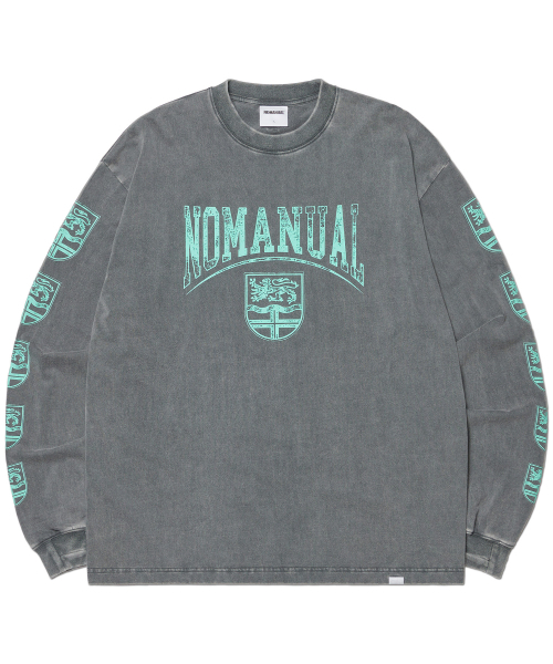 NOMANUAL(NOMANUAL)の「EMBLEM LONG SLEEVE TEE - WASHED GRAY(Tシャツ/カットソー・レディース・その他・LARGE/MEDIUM/X-LARGE)」の1枚目の写真