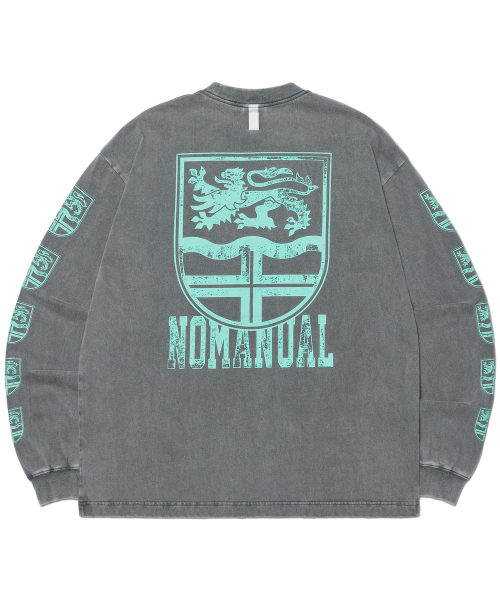 NOMANUAL(NOMANUAL)の「EMBLEM LONG SLEEVE TEE - WASHED GRAY(Tシャツ/カットソー・レディース・その他・LARGE/MEDIUM/X-LARGE)」の2枚目の写真