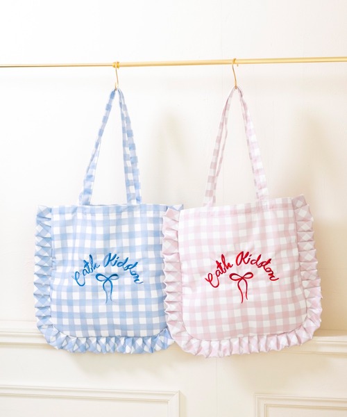Cath Kidston（キャスキッドソン）の「フリルトートバッグ（トートバッグ・レディース・ライトピンク/サックスブルー/アイボリー/ブラック・FREE）」の4枚目の写真