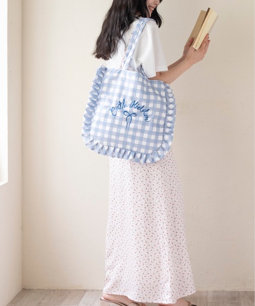 Cath Kidston（キャスキッドソン）の「フリルトートバッグ（トートバッグ・レディース・ライトピンク/サックスブルー/アイボリー/ブラック・FREE）」の8枚目の写真