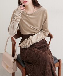 natural couture | ストレッチベロアロングT(Tシャツ/カットソー)