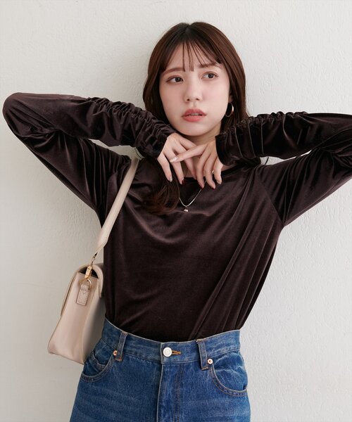 セール】ストレッチベロアロングT（Tシャツ/カットソー）｜natural