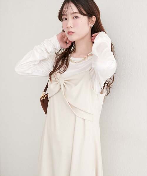 natural couture(ナチュラルクチュール)の「ストレッチベロアロングT(Tシャツ/カットソー・レディース・ベージュ/ブラウン/オフホワイト/ブラック・FREE)」の7枚目の写真