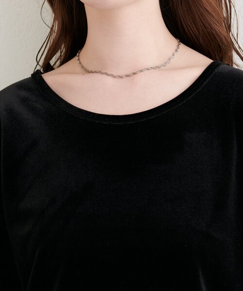 natural couture(ナチュラルクチュール)の「ストレッチベロアロングT(Tシャツ/カットソー・レディース・ベージュ/ブラウン/オフホワイト/ブラック・FREE)」の16枚目の写真