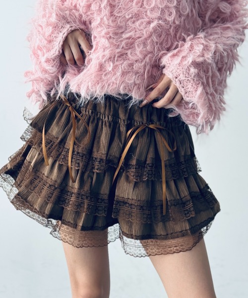 インナーショーツ付き】フリルリボンミニスカート（スカート）｜Y2K