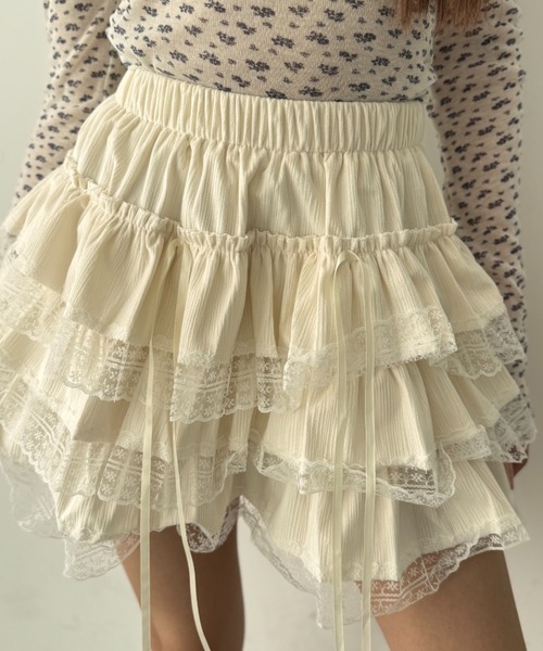インナーショーツ付き】フリルリボンミニスカート（スカート）｜Y2K