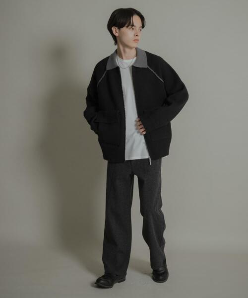 SENSE OF PLACE by URBAN RESEARCH(センスオブプレイスバイアーバンリサーチ)の「バイカラーニットジップブルゾン(ブルゾン・メンズ・ブラック/ブラウン・MEDIUM/LARGE)」の7枚目の写真