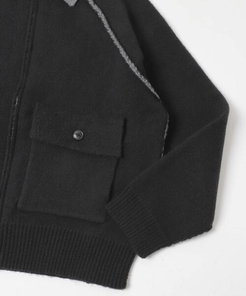 SENSE OF PLACE by URBAN RESEARCH(センスオブプレイスバイアーバンリサーチ)の「バイカラーニットジップブルゾン(ブルゾン・メンズ・ブラック/ブラウン・MEDIUM/LARGE)」の12枚目の写真