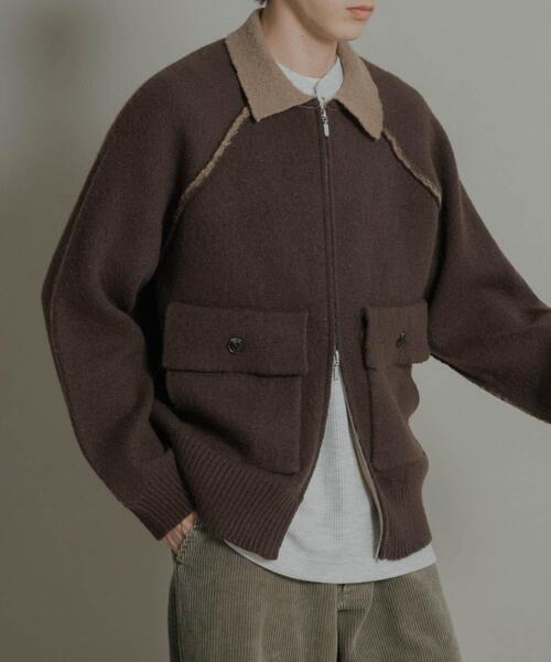 ニットジップブルゾン4 バイカラーニットジップブルゾン（ブルゾン）｜SENSE OF PLACE by
