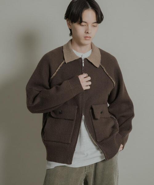 SENSE OF PLACE by URBAN RESEARCH(センスオブプレイスバイアーバンリサーチ)の「バイカラーニットジップブルゾン(ブルゾン・メンズ・ブラック/ブラウン・MEDIUM/LARGE)」の17枚目の写真