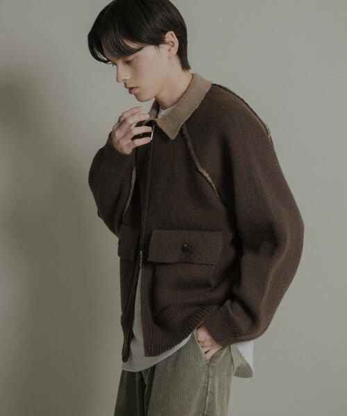 SENSE OF PLACE by URBAN RESEARCH(センスオブプレイスバイアーバンリサーチ)の「バイカラーニットジップブルゾン(ブルゾン・メンズ・ブラック/ブラウン・MEDIUM/LARGE)」の18枚目の写真