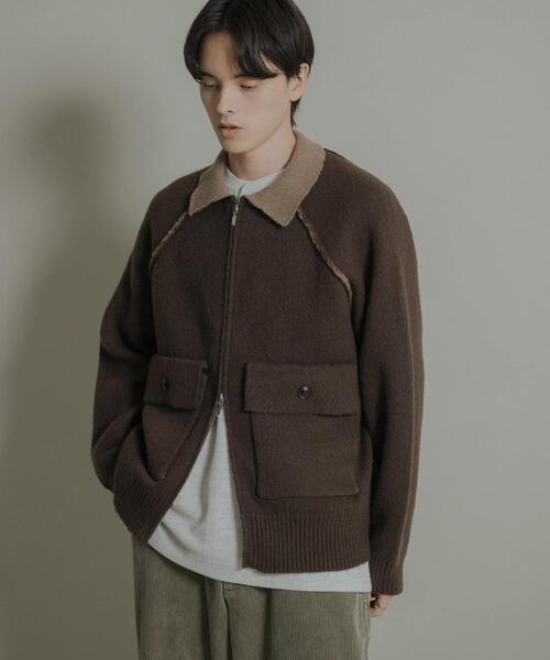 SENSE OF PLACE by URBAN RESEARCH(センスオブプレイスバイアーバンリサーチ)の「バイカラーニットジップブルゾン(ブルゾン・メンズ・ブラック/ブラウン・MEDIUM/LARGE)」の19枚目の写真