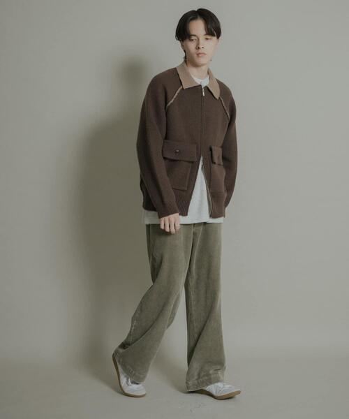 SENSE OF PLACE by URBAN RESEARCH(センスオブプレイスバイアーバンリサーチ)の「バイカラーニットジップブルゾン(ブルゾン・メンズ・ブラック/ブラウン・MEDIUM/LARGE)」の22枚目の写真