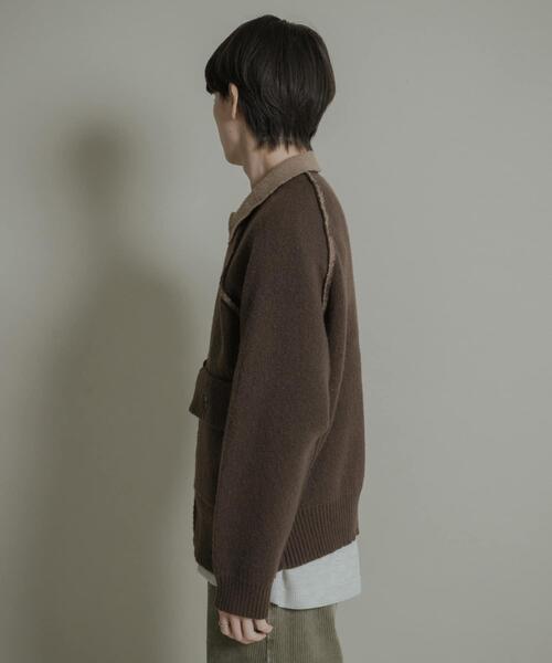 バイカラーニットジップブルゾン（ブルゾン）｜SENSE OF PLACE by