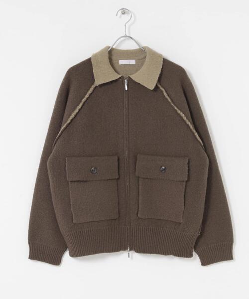 セール】バイカラーニットジップブルゾン（ブルゾン）｜SENSE OF PLACE