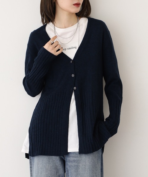 セール】EGLANTINE カシミヤブレンドVネックロングカーディガン