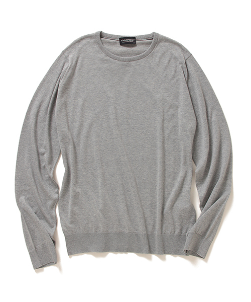 JOHN SMEDLEY(ジョンスメドレー)の「◇JOHN SMEDLEY / 30ゲージ クルー(JAPAN MODEL)(ニット/セーター・メンズ・ネイビー/ベージュ/シルバーグレー・LARGE/MEDIUM/SMALL)」の2枚目の写真