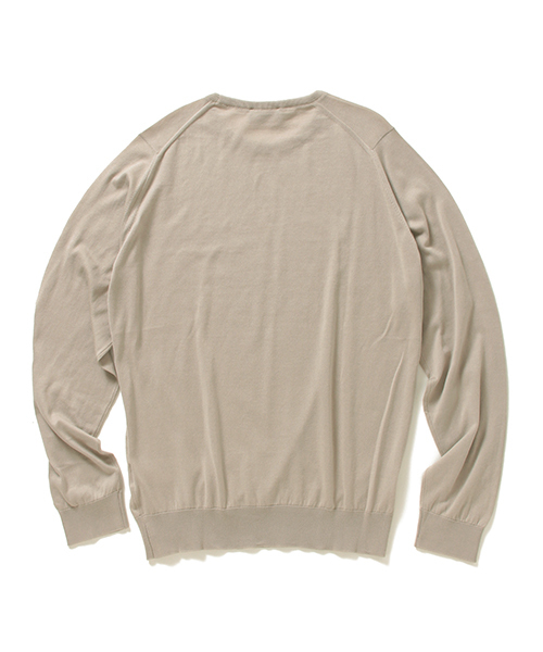 JOHN SMEDLEY(ジョンスメドレー)の「◇JOHN SMEDLEY / 30ゲージ クルー(JAPAN MODEL)(ニット/セーター・メンズ・ネイビー/ベージュ/シルバーグレー・LARGE/MEDIUM/SMALL)」の4枚目の写真