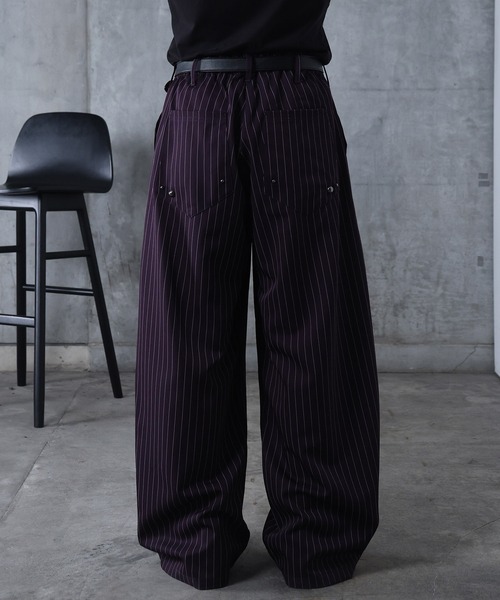 Confirm（コンファーム）の「AW スラックス スタッズ カーブパンツ メンズ レディース ユニセックス 【Confirm】（スラックス・メンズ・ブラック/ブラック系その他/パープル系その他/ブルー系その他・S/M/L）」の7枚目の写真