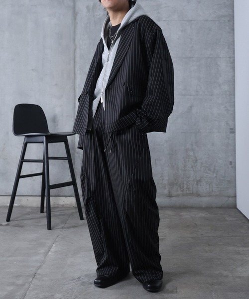 Confirm（コンファーム）の「AW スラックス スタッズ カーブパンツ メンズ レディース ユニセックス 【Confirm】（スラックス・メンズ・ブラック/ブラック系その他/パープル系その他/ブルー系その他・S/M/L）」の17枚目の写真