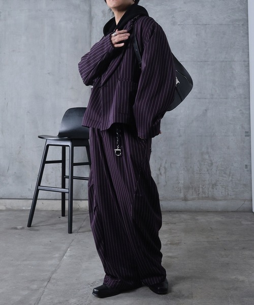 Confirm（コンファーム）の「AW スラックス スタッズ カーブパンツ メンズ レディース ユニセックス 【Confirm】（スラックス・メンズ・ブラック/ブラック系その他/パープル系その他/ブルー系その他・S/M/L）」の10枚目の写真