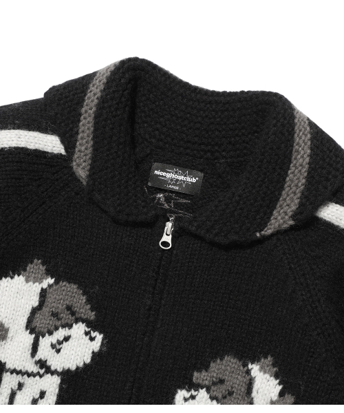 NICE GHOST CLUB(ナイスゴーストクラブ)の「DEVIL COWICHAN SWEATER_BLACK(NG2FFUK680A)(カーディガン/ボレロ・レディース・ブラック・MEDIUM/LARGE)」の3枚目の写真