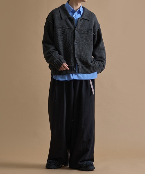 epnok（エプノック）の「アウトリンキングニットジャケット（ブルゾン・メンズ・モカ/チャコールグレー/ブラック・SMALL/MEDIUM/LARGE）」の22枚目の写真