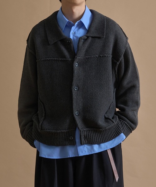 epnok（エプノック）の「アウトリンキングニットジャケット（ブルゾン・メンズ・モカ/チャコールグレー/ブラック・SMALL/MEDIUM/LARGE）」の18枚目の写真