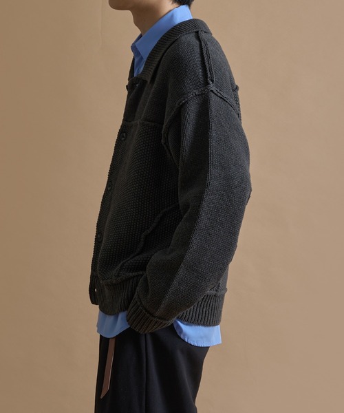 epnok（エプノック）の「アウトリンキングニットジャケット（ブルゾン・メンズ・モカ/チャコールグレー/ブラック・SMALL/MEDIUM/LARGE）」の19枚目の写真