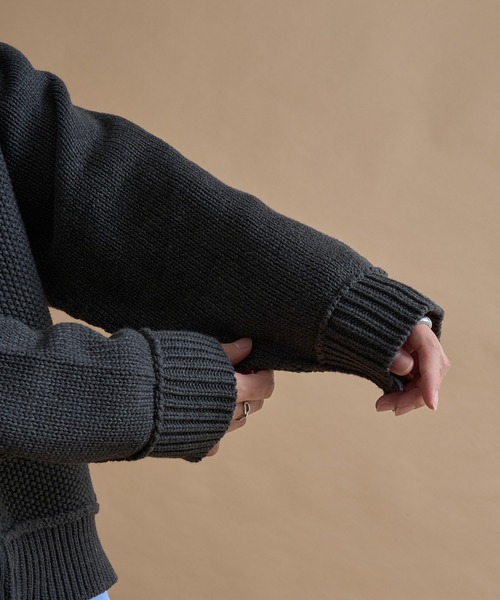 epnok（エプノック）の「アウトリンキングニットジャケット（ブルゾン・メンズ・モカ/チャコールグレー/ブラック・SMALL/MEDIUM/LARGE）」の4枚目の写真