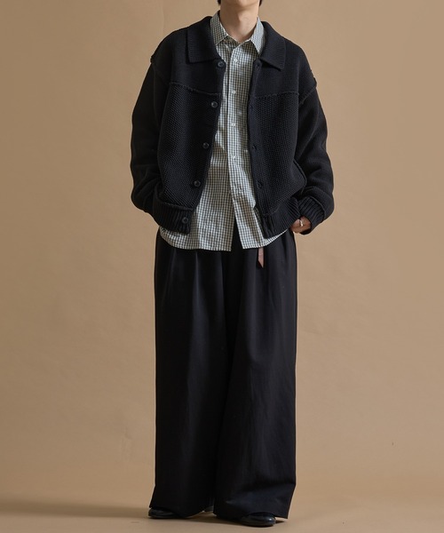 epnok（エプノック）の「アウトリンキングニットジャケット（ブルゾン・メンズ・モカ/チャコールグレー/ブラック・SMALL/MEDIUM/LARGE）」の11枚目の写真