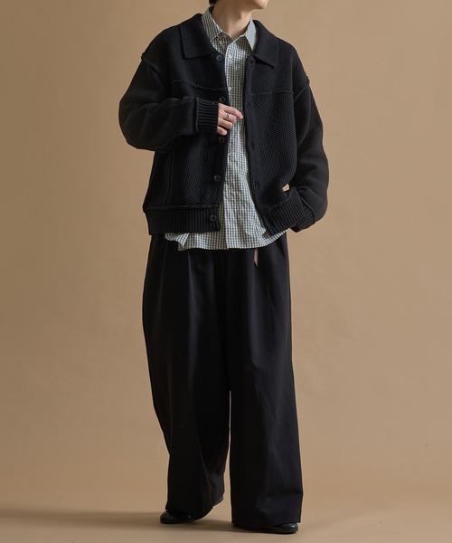 epnok（エプノック）の「アウトリンキングニットジャケット（ブルゾン・メンズ・モカ/チャコールグレー/ブラック・SMALL/MEDIUM/LARGE）」の15枚目の写真