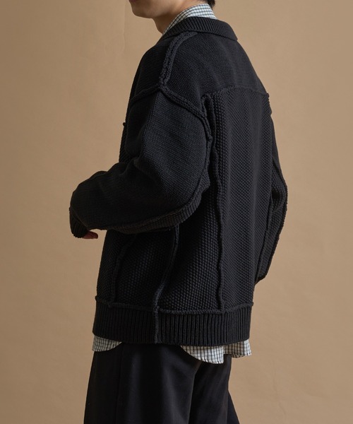 epnok（エプノック）の「アウトリンキングニットジャケット（ブルゾン・メンズ・モカ/チャコールグレー/ブラック・SMALL/MEDIUM/LARGE）」の8枚目の写真