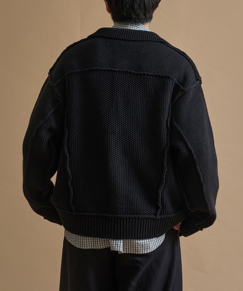 epnok（エプノック）の「アウトリンキングニットジャケット（ブルゾン・メンズ・モカ/チャコールグレー/ブラック・SMALL/MEDIUM/LARGE）」の9枚目の写真