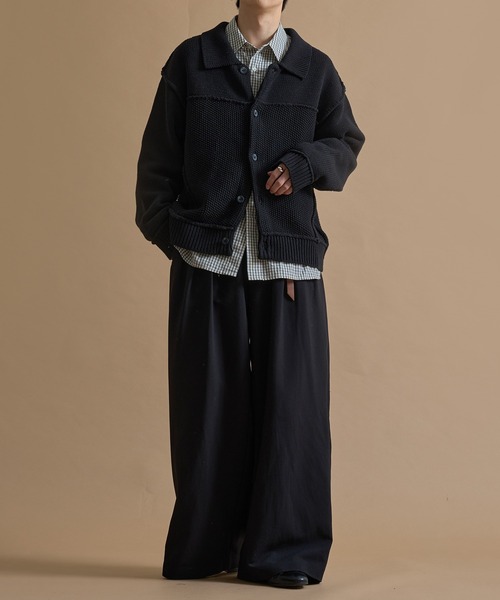 epnok（エプノック）の「アウトリンキングニットジャケット（ブルゾン・メンズ・モカ/チャコールグレー/ブラック・SMALL/MEDIUM/LARGE）」の16枚目の写真