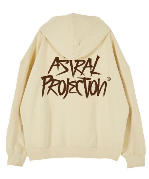 ASTRAL PROJECTION(アストラルプロジェクション)の「グラフィティレタリングオーバーサイズドロップショルダーフードパーカー_バター(パーカー・メンズ・その他・LARGE/X-LARGE/XX-LARGE/MEDIUM)」の1枚目の写真