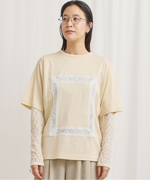 fig London(フィグロンドン)の「scene Tshirt(Tシャツ/カットソー・レディース・ベージュ/ブラック/サックスブルー・FREE)」の3枚目の写真