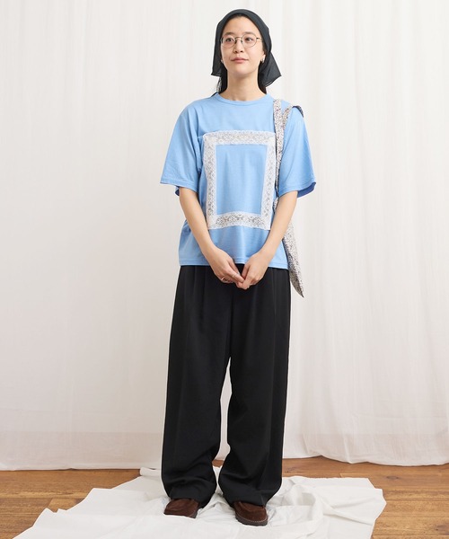 fig London(フィグロンドン)の「scene Tshirt(Tシャツ/カットソー・レディース・ベージュ/ブラック/サックスブルー・FREE)」の15枚目の写真