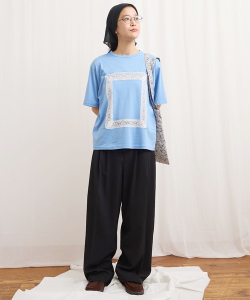 fig London(フィグロンドン)の「scene Tshirt(Tシャツ/カットソー・レディース・ベージュ/ブラック/サックスブルー・FREE)」の16枚目の写真