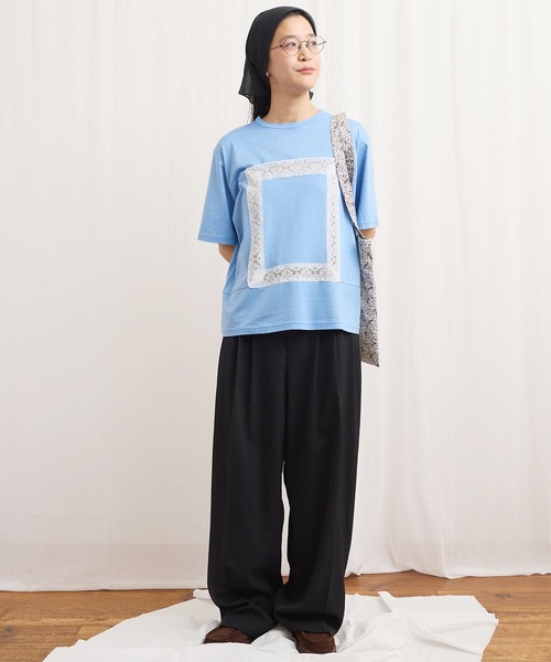 fig London(フィグロンドン)の「scene Tshirt(Tシャツ/カットソー・レディース・ベージュ/ブラック/サックスブルー・FREE)」の17枚目の写真