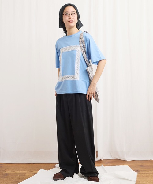 fig London(フィグロンドン)の「scene Tshirt(Tシャツ/カットソー・レディース・ベージュ/ブラック/サックスブルー・FREE)」の18枚目の写真