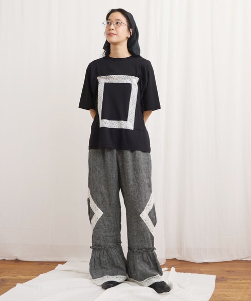 fig London(フィグロンドン)の「scene Tshirt(Tシャツ/カットソー・レディース・ベージュ/ブラック/サックスブルー・FREE)」の9枚目の写真