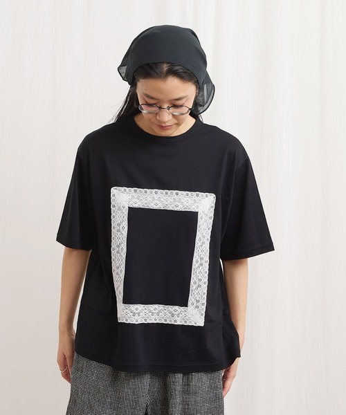 fig London(フィグロンドン)の「scene Tshirt(Tシャツ/カットソー・レディース・ベージュ/ブラック/サックスブルー・FREE)」の6枚目の写真